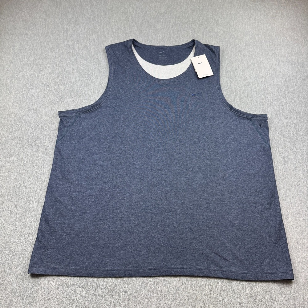 Nike Tank Top 2XL Blue Primary Mens Dri-FIT Versatile Fitness Sleeveless Gym NWT